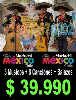 Precio de Mariachis con 3 músicos.