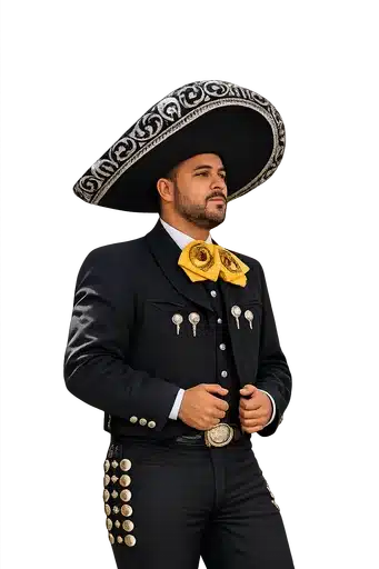 Charro con traje y sombrero mexicano tradicional